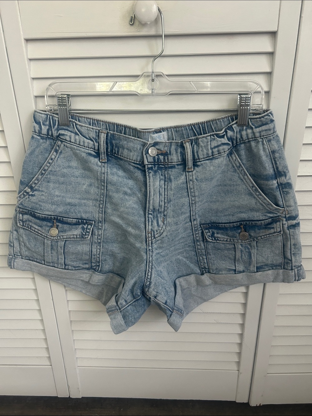 Denim Utility High-Rise Women's Shorts - Light Blue